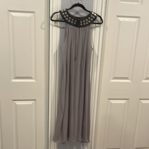 THOMAS WYLDE STUNNING SILK LEATHER MIDI DRESS - Picture 6 of 9